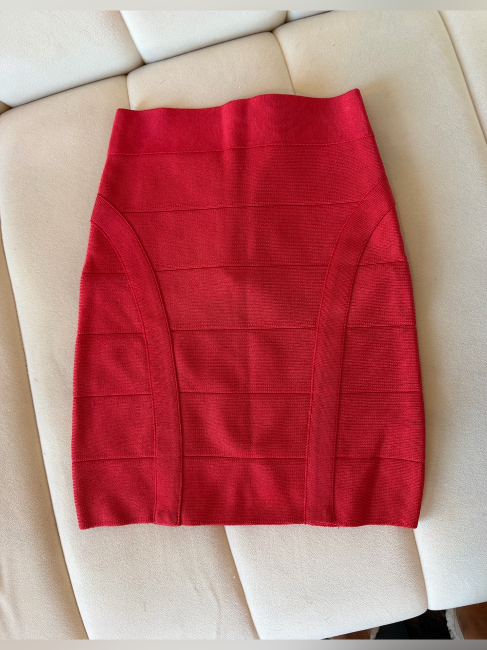 Bebe Vintage Red Mini Bandage Skirt Size XS